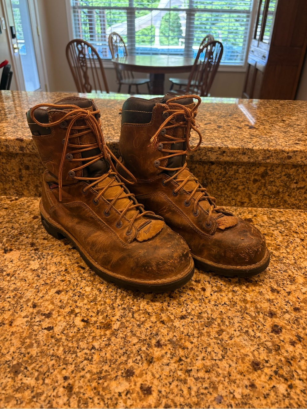 Danner Men's Brown Leather 8” Quarry Logger Work Boots Size 10.5 Some Damage